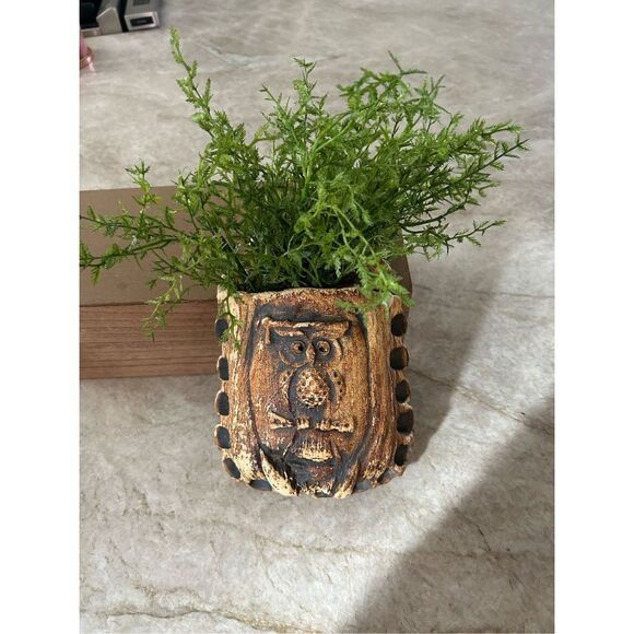 Vintage Clay Owl Wall  Planter - Picture 1 of 5